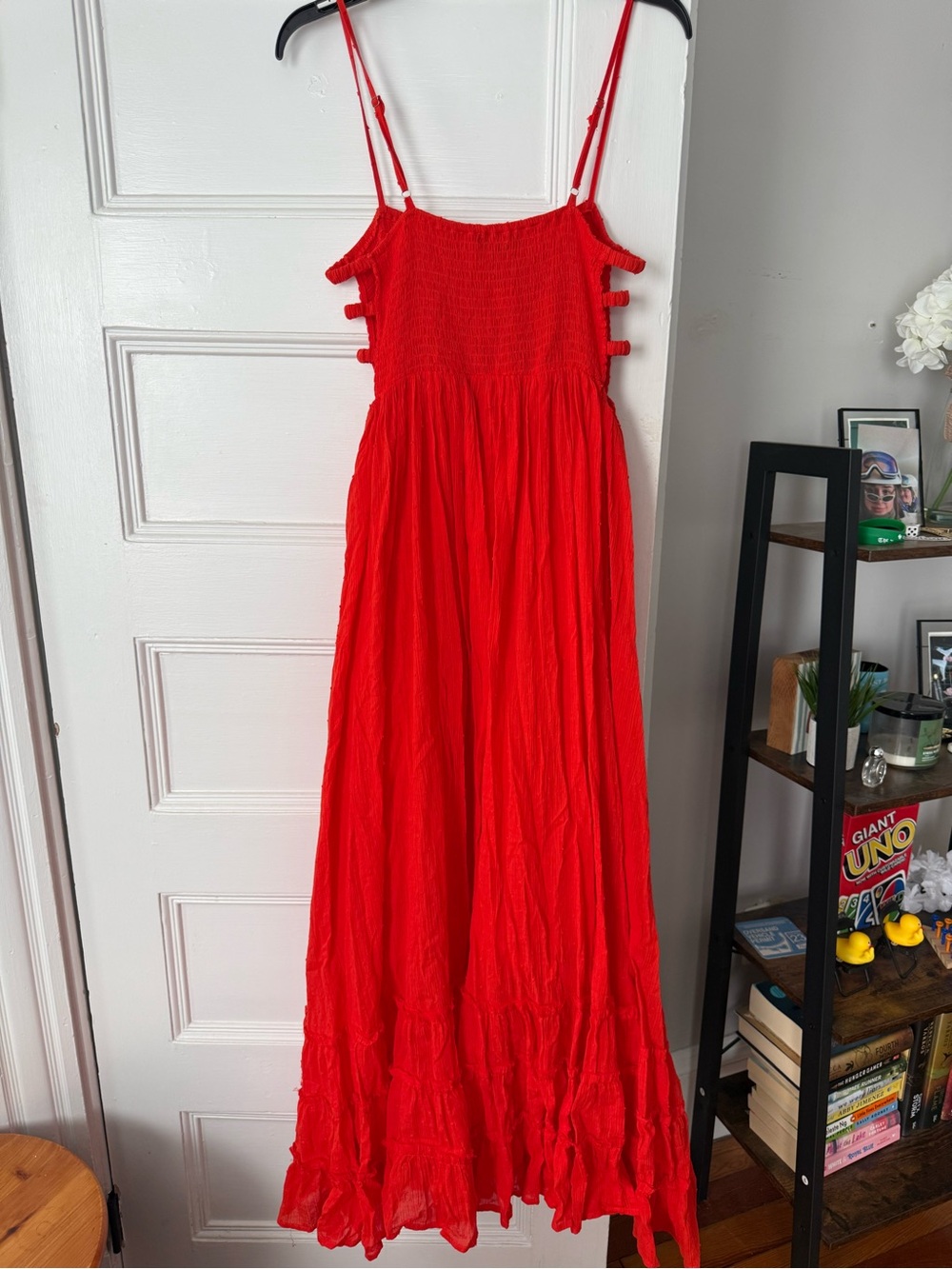 Lulu’s Red Smocked Maxi Dress - Picture 3 of 5